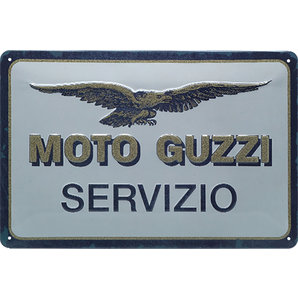 Blechschild Moto-Guzzi Servizio Masse: 30 x 20 cm Moto Guzzi