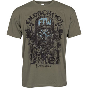 Oldschool Biker T-Shirt tee shirt Oliv Louis