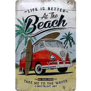 Retro Blechschild VW Beach Masse: 20x30cm Nostalgic Art