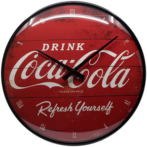 Retro Wanduhr Coca-Cola Logo Red Refresh Yourself Nostalgic Art