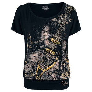 Rock Rebel Read my Mind Guitar Damen T-Shirt Schwarz
