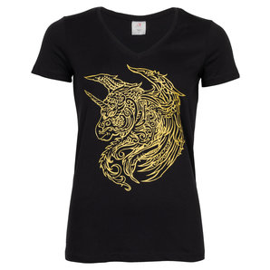Unicorn Damen T-Shirt Schwarz Louis